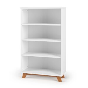 Child Craft SOHO 50” 4 Shelf Bookcase for Nursery or Bedroom, Plenty of Storage, Anti-Tip Kit Included to Prevent Tipping, Non-Toxic, Baby Safe Finish (White/Natural)