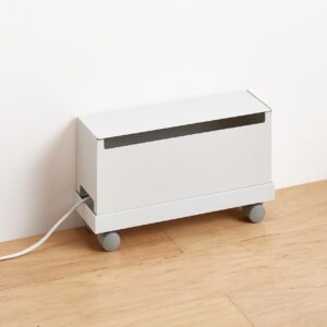 Muji 44596654 Steel Tap Storage Box, Flap Type, White Gray, Width 12.6 x Depth 3.9 x Height 5.5 inches (32 x 10 x 14 cm)