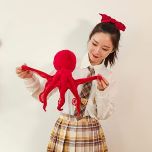 Xshelley Redsimulation Octopus Plush Toy, Soft Fish Cushion Pillow Octopus Plush Toy, Underwater Squid Doll Pillow Family Decoration Gift Children Pillow Plush Animal Toys (18inch)