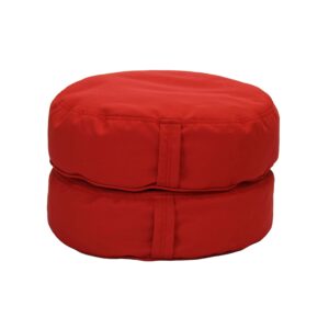 factory direct partners 13925-rd 16" round olefin bean floor cushions with handles; indoor outdoor flexible seating 5" height (2-piece) - red