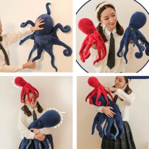 Xshelley Redsimulation Octopus Plush Toy, Soft Fish Cushion Pillow Octopus Plush Toy, Underwater Squid Doll Pillow Family Decoration Gift Children Pillow Plush Animal Toys (18inch)