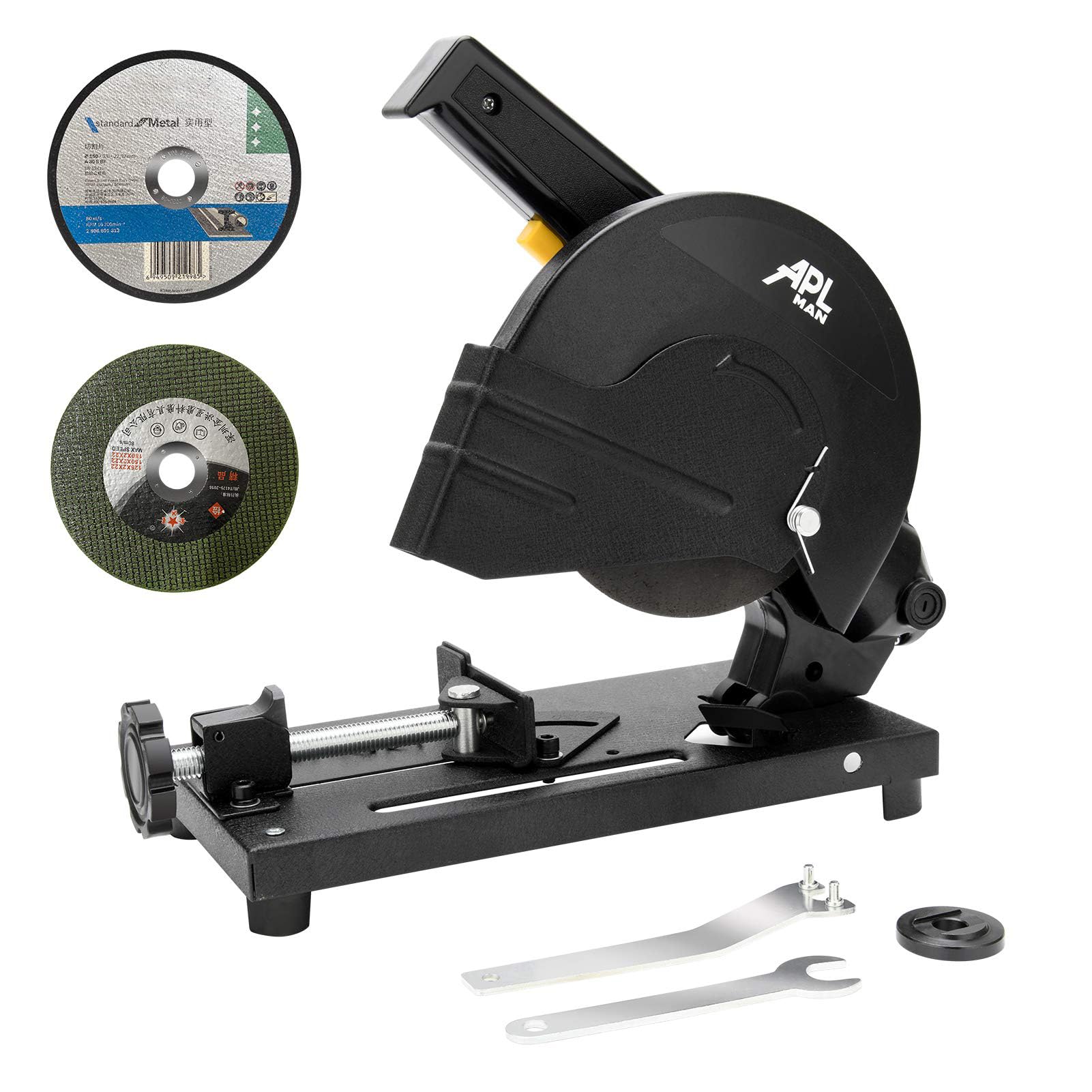 APLMAN 6 Inch Cut off Saw Metal Cutting Chop Saw Miter Saw 45° Angle iron/Rebar/Iron/Plastic Cutting