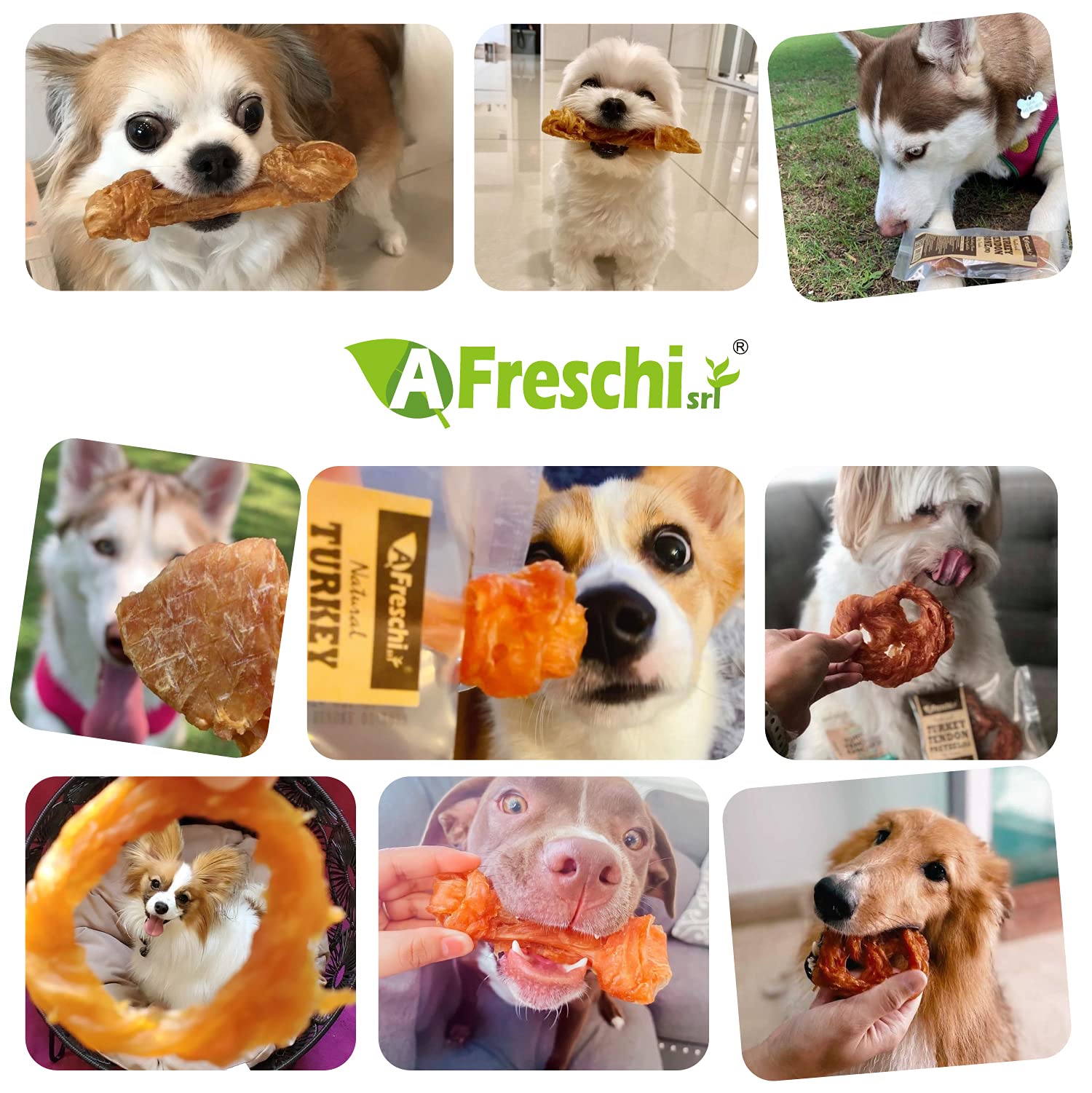 AFreschi Turkey Tendon for Dogs(Slice+Strip)