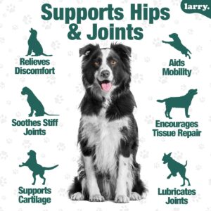 Dog Hip and Joint Supplement by Larry | Chondroitin, MSM, Hyaluronic Acid, & Glucosamine for Dogs | Dog Hip & Joint Care for All Breeds & Sizes | Dog Treats for Hip and Joint Health, (120 Soft Chews)