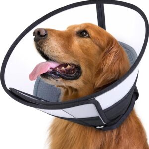 Dog Cone for Dogs After Surgery, Soft Dog Recovery Cone, Breathable Dog Cones for Large and Medium Small Dogs,Adjustable Dog Recovery Collar for Pets,Wound Healing Safety E-Collar (Medium Dog)