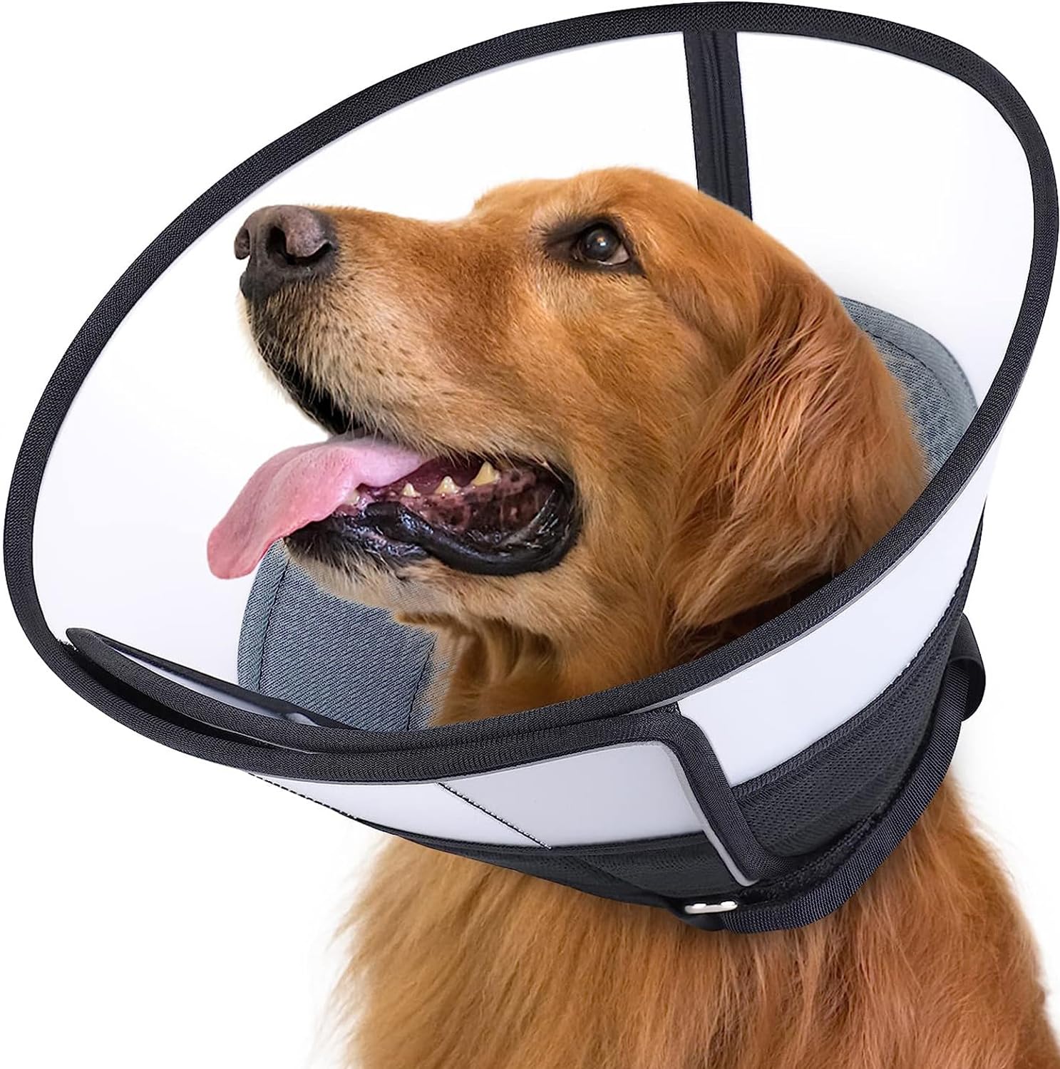 Dog Cone for Dogs After Surgery, Soft Dog Recovery Cone, Breathable Dog Cones for Large and Medium Small Dogs,Adjustable Dog Recovery Collar for Pets,Wound Healing Safety E-Collar (Medium Dog)