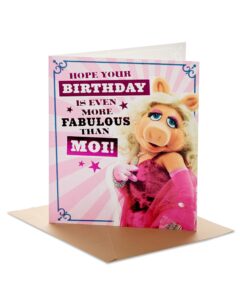 uk greetings disney the muppets birthday card for her/female/friend with envelope - miss piggy design