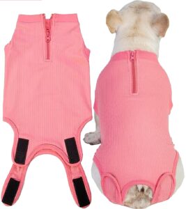 wabdhaly dog surgery recovery suit for female spay,puppy surgical recovery zip up suit,anti-licking bodysuit for abdominal wounds,cone alternative recovery blank suit for dogs