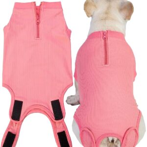 Wabdhaly Dog Surgery Recovery Suit for Female Spay,Puppy Surgical Recovery Zip Up Suit,Anti-Licking Bodysuit for Abdominal Wounds,Cone Alternative Recovery Blank Suit for Dogs