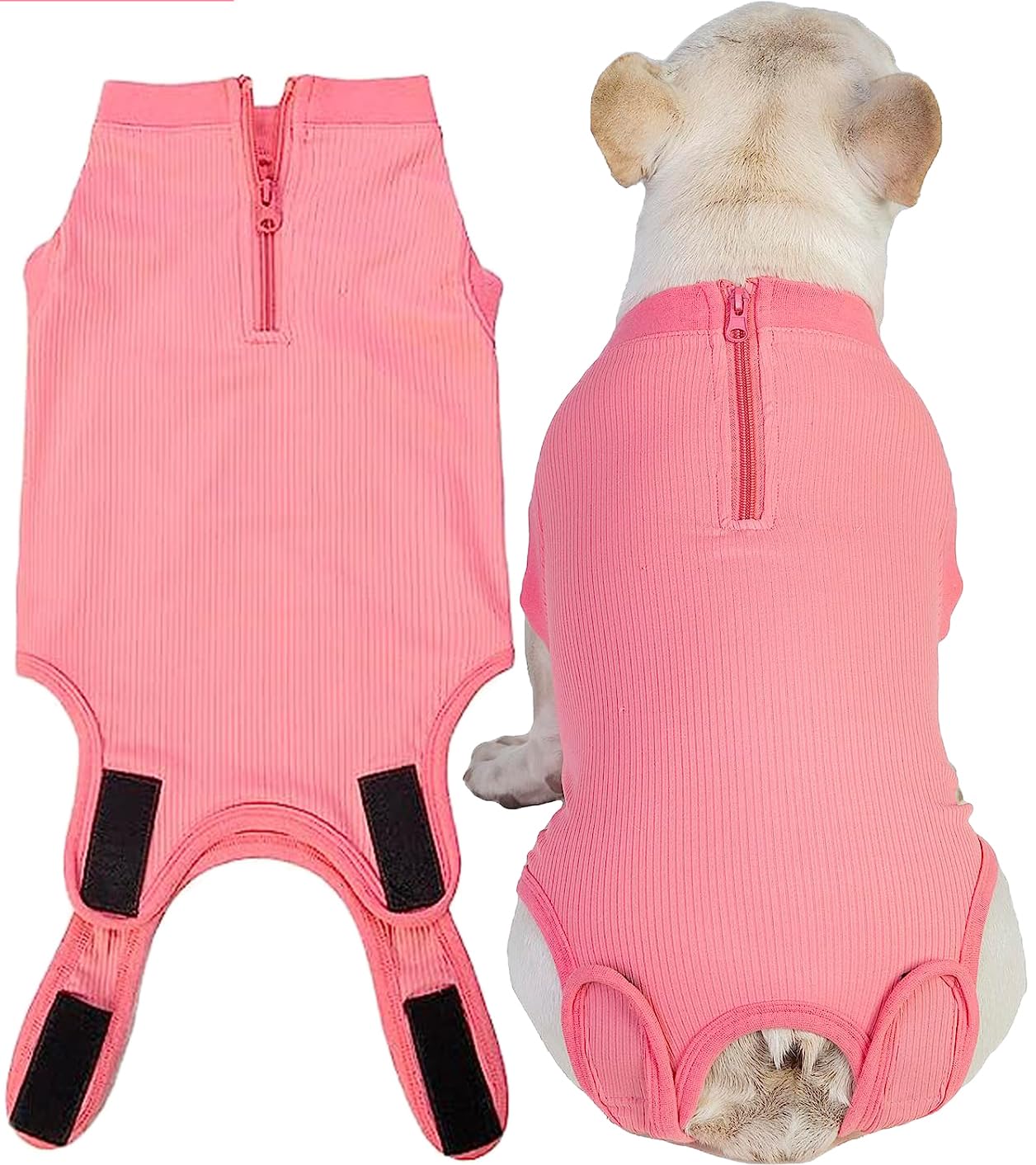 Wabdhaly Dog Surgery Recovery Suit for Female Spay,Puppy Surgical Recovery Zip Up Suit,Anti-Licking Bodysuit for Abdominal Wounds,Cone Alternative Recovery Blank Suit for Dogs