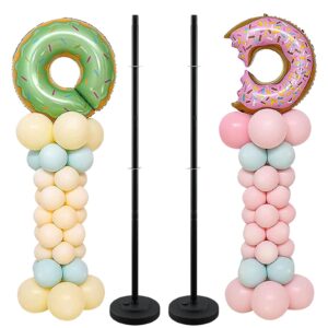 2 set balloon column stand kit with base pole balloon clips fixed spike, upgrade 65 inch height balloon tower decorations for wedding baby shower birthday bachelorette graduation party parties events