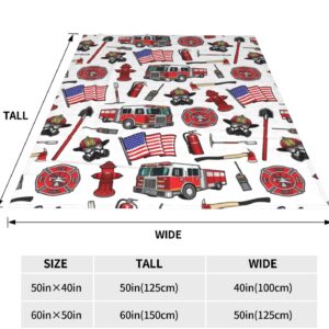 Firetruck Throw Blanket, Super-Soft Firefighter Blanket for Toddler Boys, Kids, and Children, Fleece Blanket Warm Fluffy and Cozy Soft Blanket for All Season 40"x50"