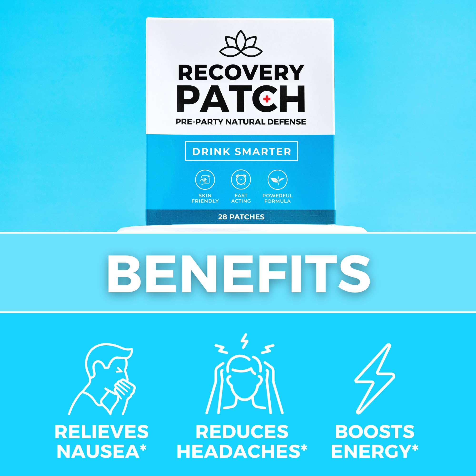 Party Treats Patches 28 Pack - Wake Up Refreshed & Energized with Our 100% Natural Ingredients Party Patch - Skin-Friendly & Waterproof - Enhanced Morning Formula…