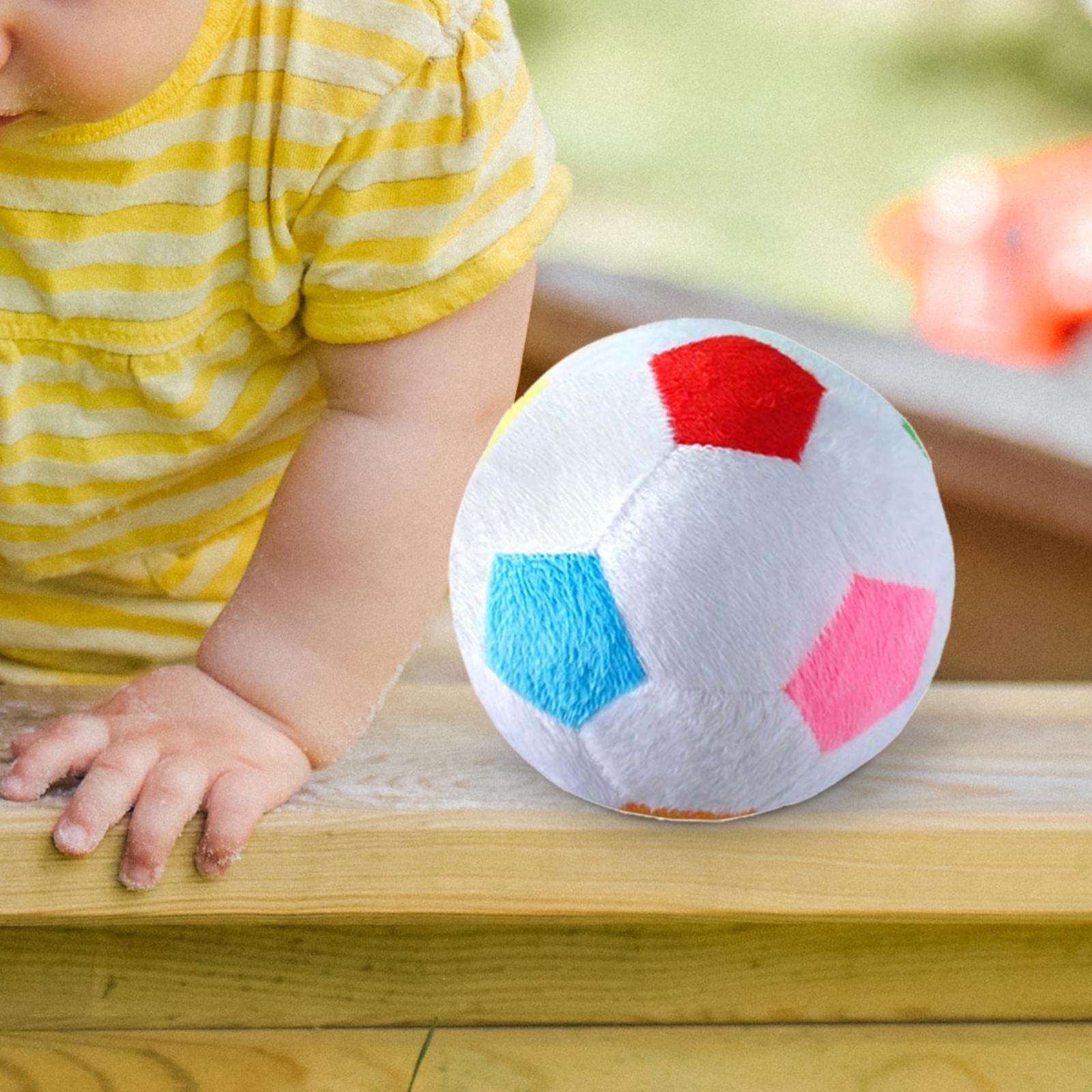 Milageto Multifunctional Plush Football Toy 17cm Diameter Plush Pillow, Ball Soft Soccer Stuffed Plush Toy for Birthday Gifts Children Baby Room, Colorful