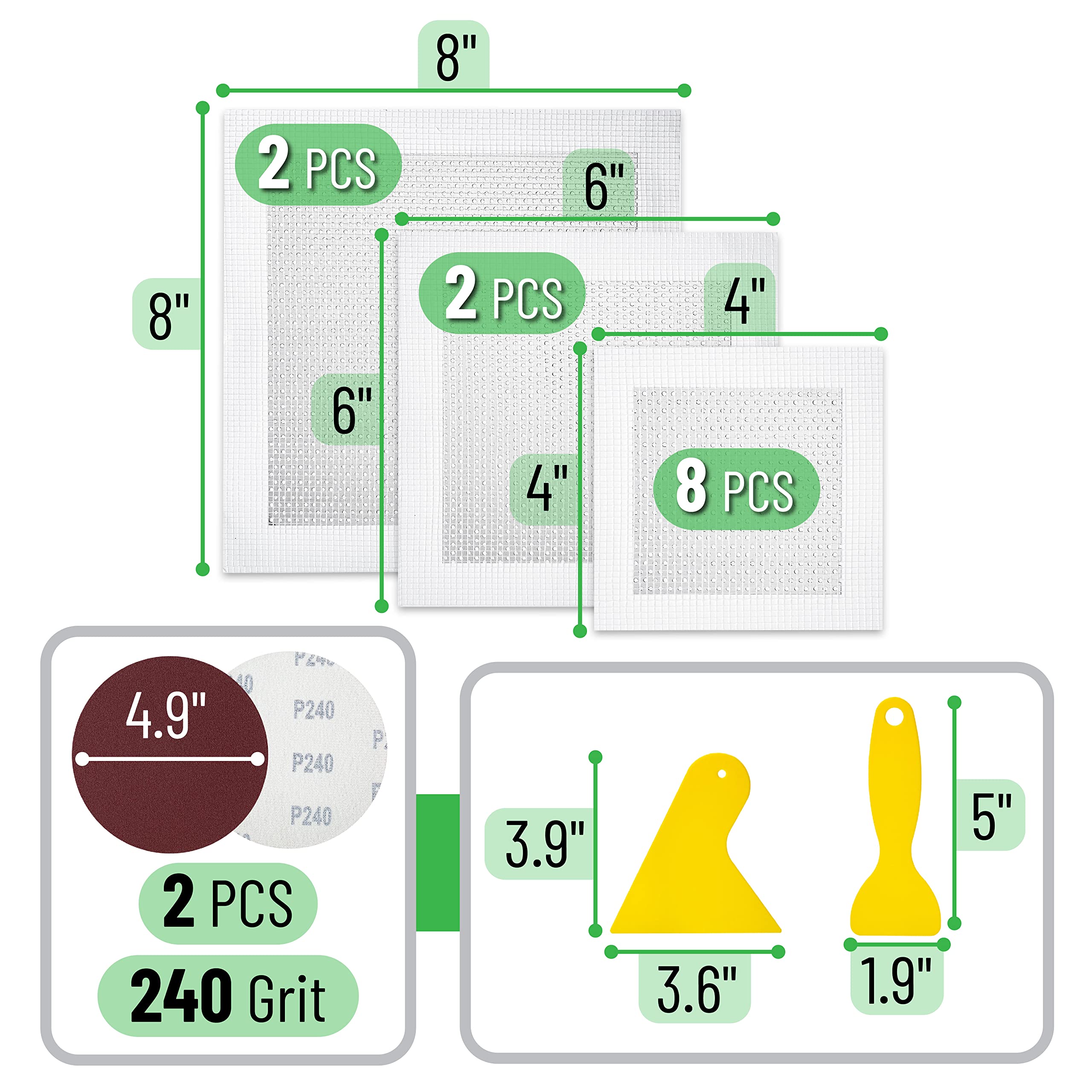 Bates Choice - Drywall Repair Kit, 16pcs, Dry Wall Patch Kits, Wall Repair Patch Kit, Wall Patch Repair Kit, Drywall Hole Patch, Drywall Patch Kit, Wall Hole Repair Kit, Drywall Patch Hole