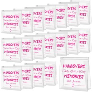 20 pack bachelorette makeup bags hangover recovery kit bags in bulk clear plastic pouch small pvc transparent cosmetic organizer bag with zipper for bachelorette bride wedding party favors travel