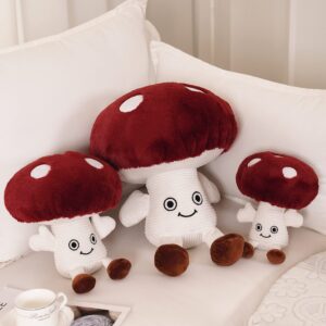 Rorutose Cute 3D Mushroom Plush Pillow Stuffed Pillow for Holiday, Birthday, Interior Decoration Garden Wedding Decoration (A Small Pillow)