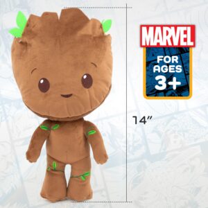 Marvel Guardians of The Galaxy Groot Stuffed Pillow Buddy - Super Soft Polyester Microfiber, 14 inch (Official Product)