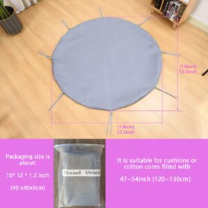 Papasan Cushion Cover, Egg Chair Outdoor Papasan Cushion Papasan Chair Cushion Cover, Internally Fixed Back Big Opening Zippered Apply to 47~51inch (120~130cm) Cotton Core or Cushion, Rice White