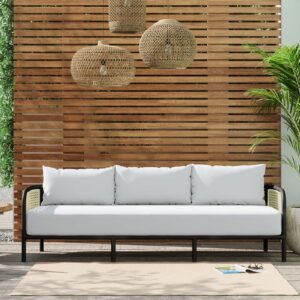 modway hanalei outdoor patio sofa in ivory white