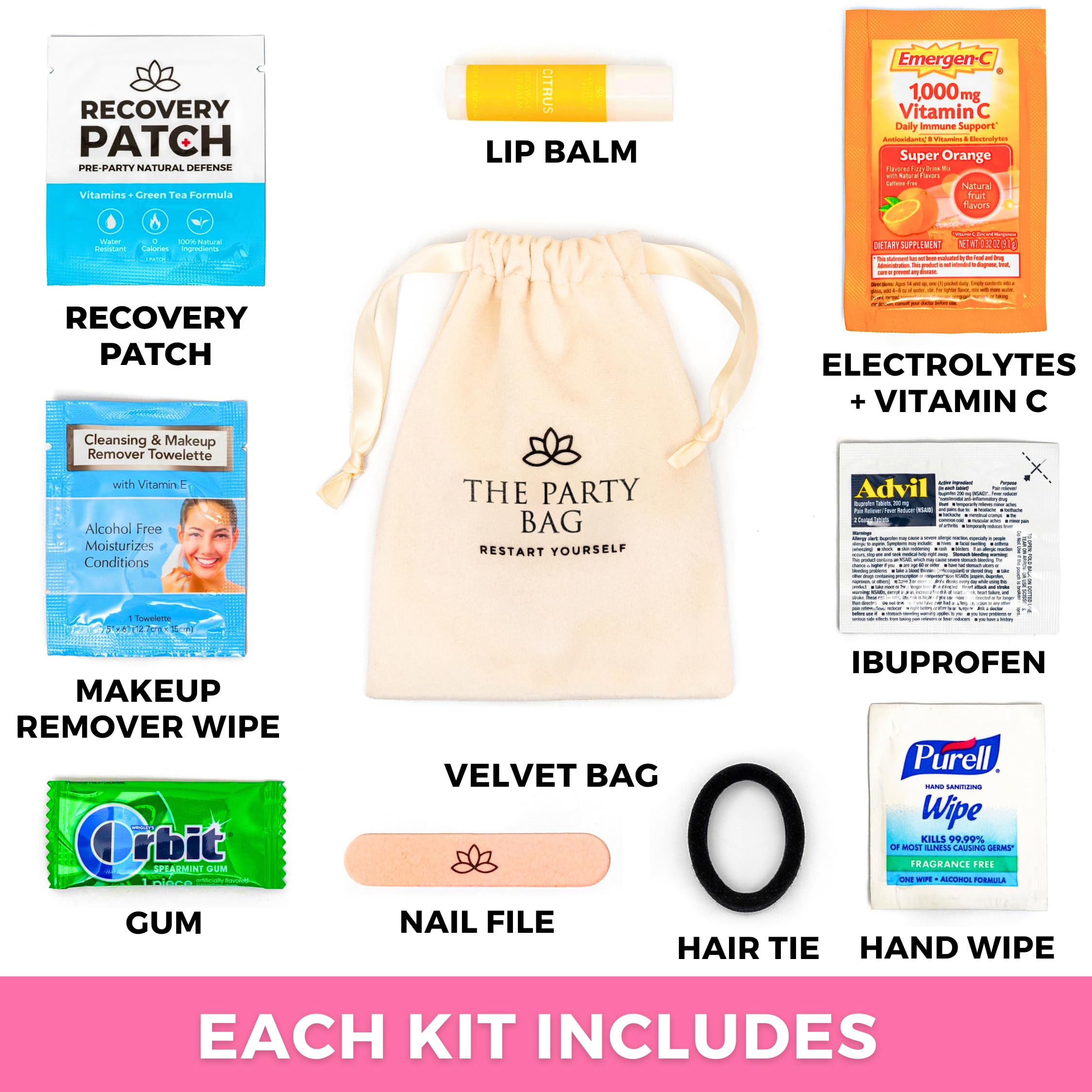 5 Pre-Filled Party Kit for Bachelorette Party Favors, Birthdays, Bridal Showers & Wedding Party Favors | 9 Pcs Premium Bulk Bachelorette Kit Supplies, Items & Bags for Adult Kit (5 Kits)