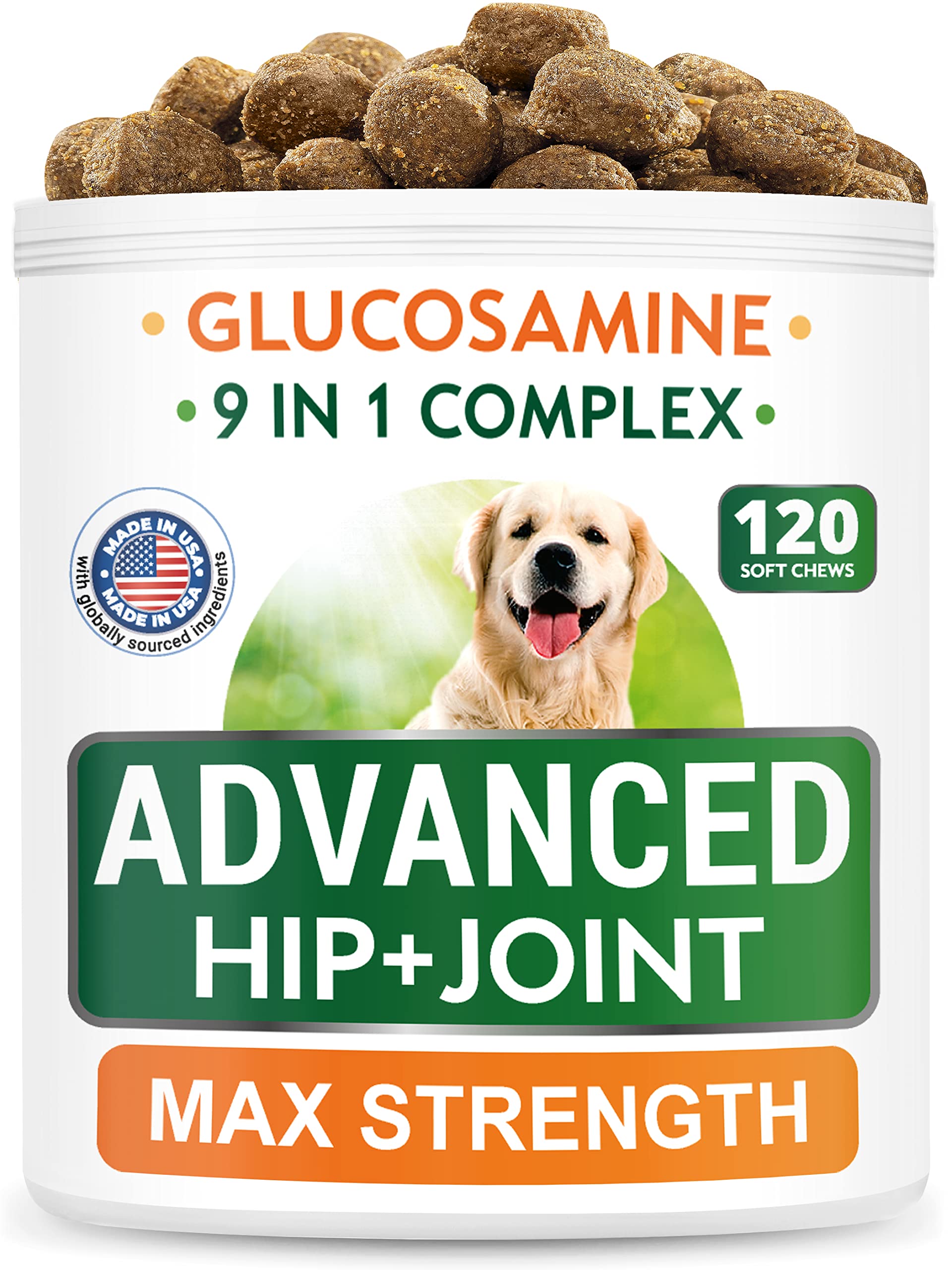 32oz Salmon Oil + 120Ct Glucosamine Treats Bundle - Skin & Coat Support + Old Dog Joint Pain Relief - EPA + DHA Fatty Acids + Chondroitin, Omega-3 - Advanced Immune, Heart & Joint Health - Made in USA