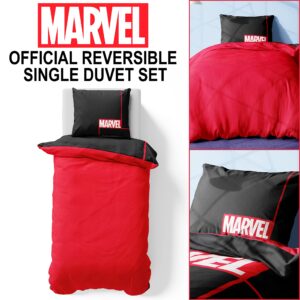 Marvel Kids Bedding Single or Double Duvet Set with Pillow Cases, Reversible (Single)