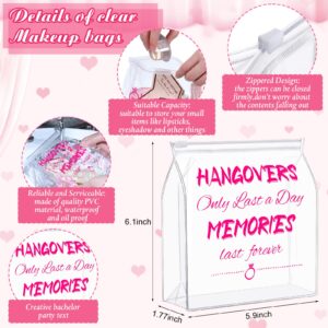 20 Pack Bachelorette Makeup Bags Hangover Recovery Kit Bags in Bulk Clear Plastic Pouch Small PVC Transparent Cosmetic Organizer Bag with Zipper for Bachelorette Bride Wedding Party Favors Travel