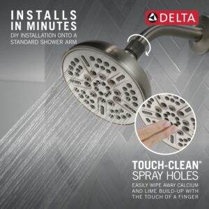 Delta Faucet 8-Spray Brushed Nickel Shower Head, Delta Shower Head Brushed Nickel, Showerheads, 2.5 GPM Flow Rate, SpotShield Satin Nickel 75898SN