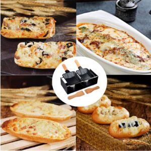 FantasyDay Mini Raclette Set,Two Grill Pan,Candlelight Cheese Melter Pan,Non Stick Rotaster Baking Tray Stove Set,Suitable for Cheese, Meat, Fish, and Vegetables（ not included candles）