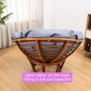 Papasan Cushion Cover, Egg Chair Outdoor Papasan Cushion Papasan Chair Cushion Cover, Internally Fixed Back Big Opening Zippered Apply to 47~51inch (120~130cm) Cotton Core or Cushion, Rice White