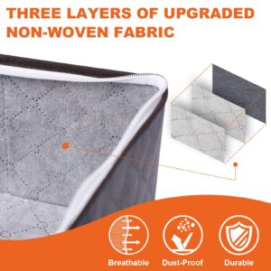 Under Bed Storage Containers, Underbed Storage Bags with Zipper Clear Window Non-Woven Organizer for Clothes Sweater Comforter Blanket Quilts Pillow Toy 75L Grey 3 Pack