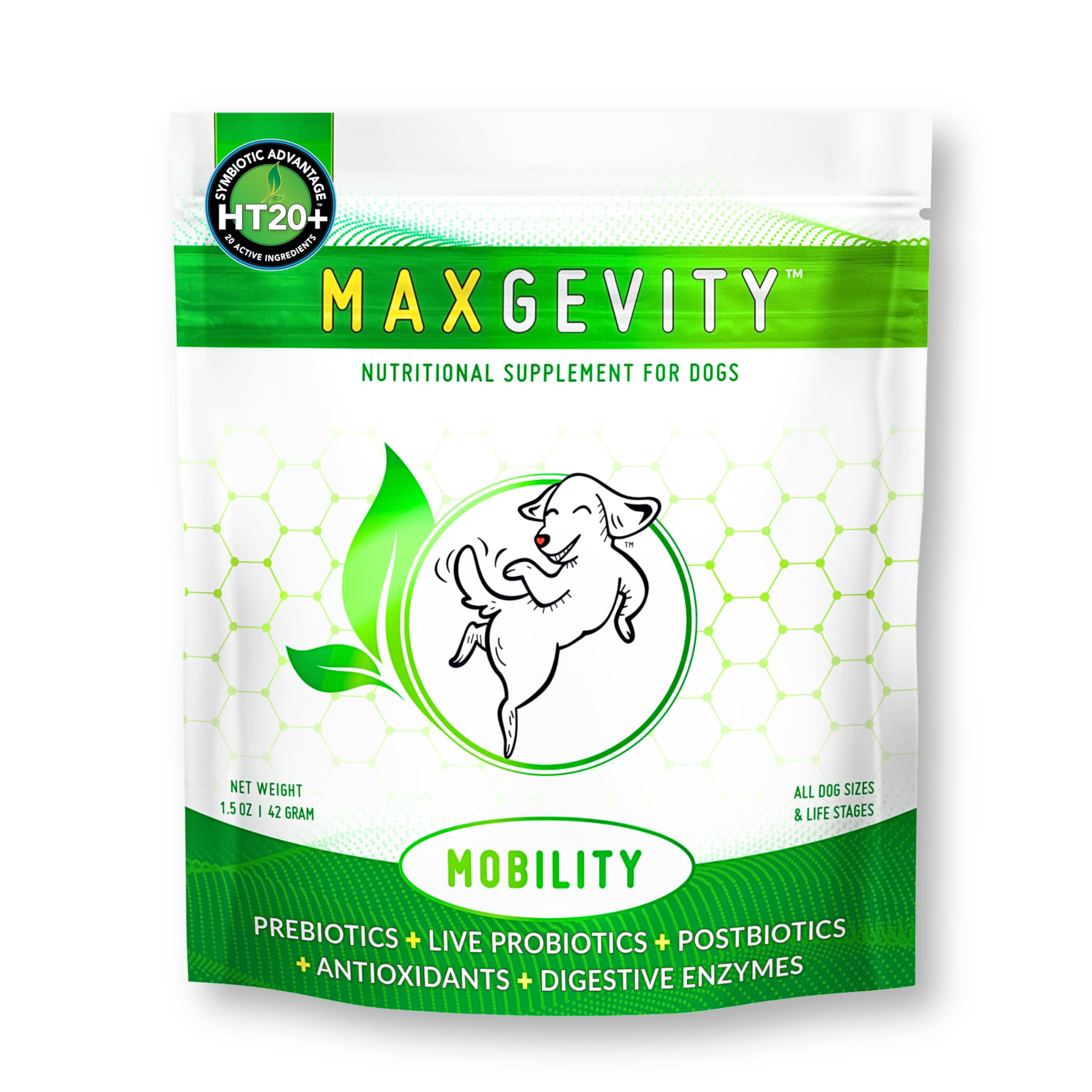 MAXGEVITY Mobility, Hip & Joint Support Meal Topper with Glucosamine & Green Lipped Mussels, Live Probiotics, Pre & Postbiotics, Digestive Enzymes, and Antioxidants | Up to 90-Day Supply