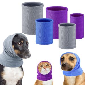 5 pcs 3 size dog head wrap neck warmer dog neck and ears warm winter dog pet dog snood ear cover ear wraps sound proof for calming cat dog anxiety relief grooming bathing noise protection