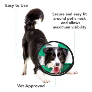 ZenPet ProCone Teal Pet E-Collar for Dogs and Cats - Comfortable Soft Recovery Collar is Adjustable for a Secure and Custom Fit - Easy for Pets to Eat and Drink - Works with Your Pet's Collar (Small)