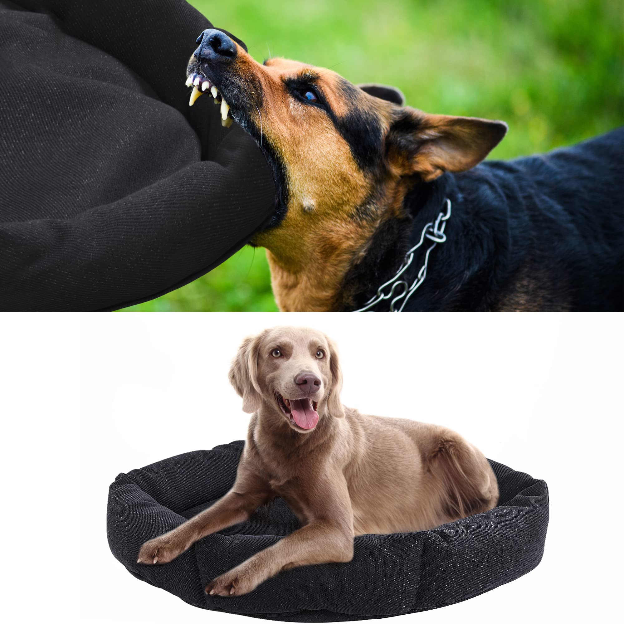 HOMBYS Chew Proof Dog Bed, Indestructible Dog Bed for Aggressive Chewers, Round Durable Tough Pet Bed, Waterproof Orthopedic Dog Pillow Bed for Large Dog (24" x30x7)