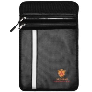 fireproof document bag, 15.7" x 11.8" extra large waterproof and fireproof money bag for documents,passport,cash,jewelry