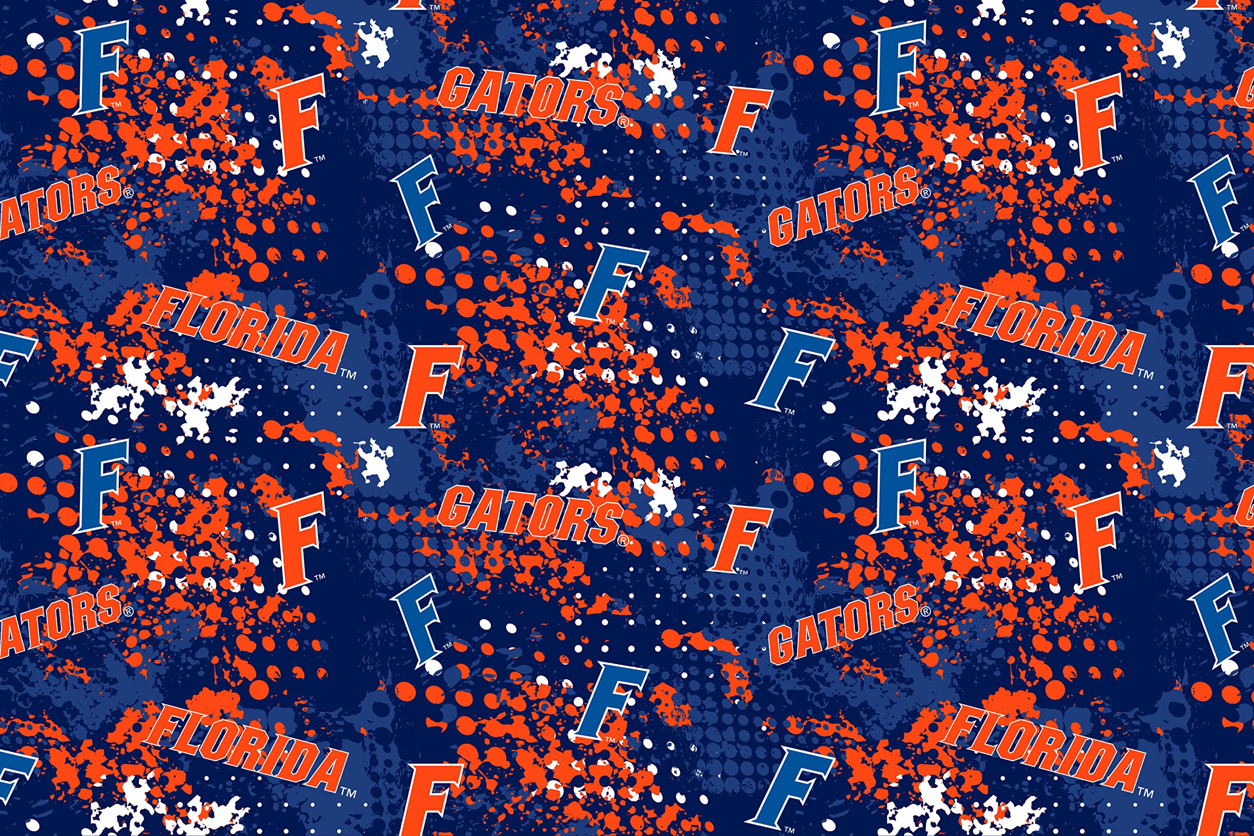 University of Florida Cotton Fabric by Sykel-Licensed Florida Gators Splatter Cotton Fabric