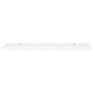 homiuse 2 Pack Floating Shelves 23.6" Wall Shelves for Bathroom Shelf Decor Floating Shelf Bracket Wall Mounted Shelves for Bedroom Picture Frame Ledge Shelves for Wall Storage Small Shelf White MDF