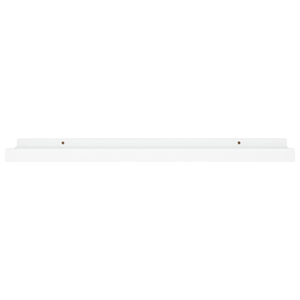 homiuse 2 Pack Floating Shelves 23.6" Wall Shelves for Bathroom Shelf Decor Floating Shelf Bracket Wall Mounted Shelves for Bedroom Picture Frame Ledge Shelves for Wall Storage Small Shelf White MDF