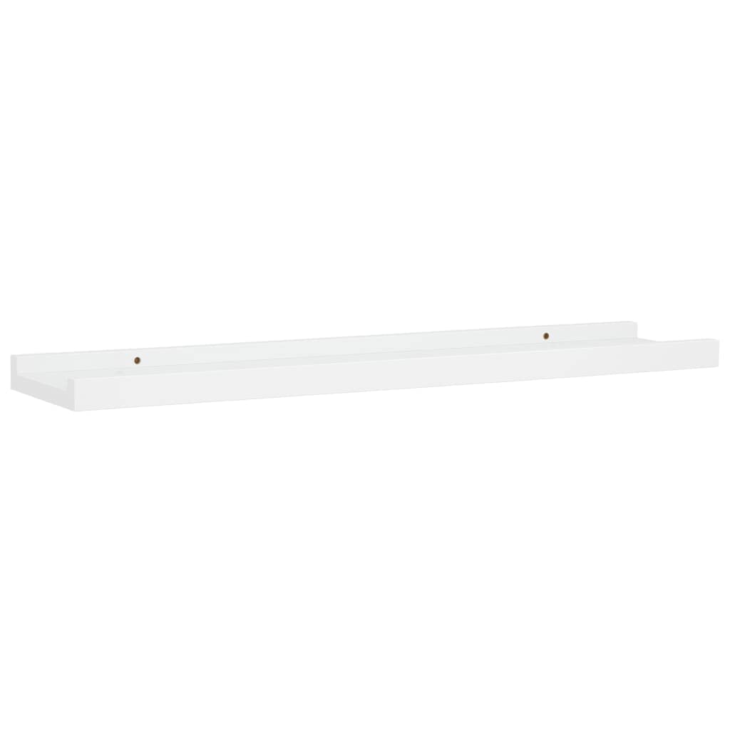 homiuse 2 Pack Floating Shelves 23.6" Wall Shelves for Bathroom Shelf Decor Floating Shelf Bracket Wall Mounted Shelves for Bedroom Picture Frame Ledge Shelves for Wall Storage Small Shelf White MDF