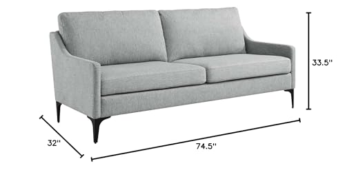 Modway EEI-6019-LGR Corland Upholstered Fabric Sofa, Light Gray