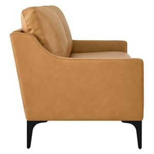 Modway Corland Upholstered Leather, Loveseat, Tan