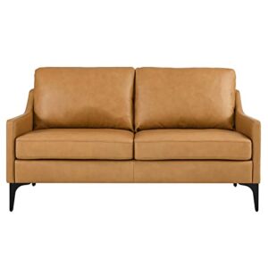 Modway Corland Upholstered Leather, Loveseat, Tan