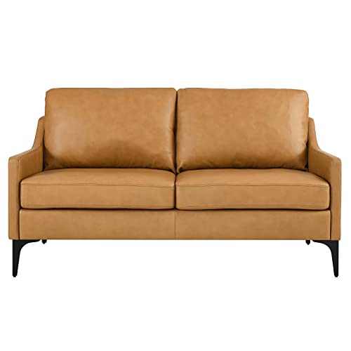 Modway Corland Upholstered Leather, Loveseat, Tan