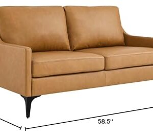 Modway Corland Upholstered Leather, Loveseat, Tan