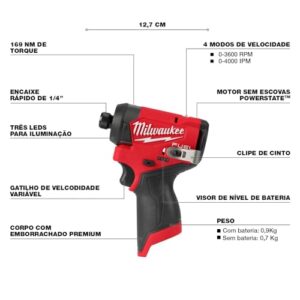 MILWAUKEE - M12 FUEL 12V Lithium-Ion Brushless Cordless 1/4 in. Hex Impact Driver (Tool-Only) - 3453-20