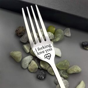 I Forking Love You Fork Gifts for Him Her Couples Gifts for Boyfriend Girlfriend Funny Anniversary Christmas Gift for Husband Wife Couple Forks