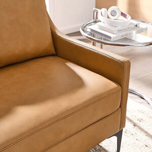 Modway Corland Upholstered Leather, Loveseat, Tan