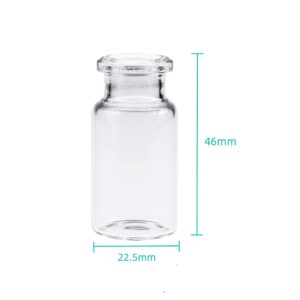 Borosilicate Glass Standard Crimp Headspace Vial,10ml Capacity,Flat Bottom,Beveled Finish, 22.5x46mm, Pack of 100